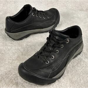 Keen Toyah Black Lace Up Shoes Women 1004436 US size 7 Leather Low Top Hiking